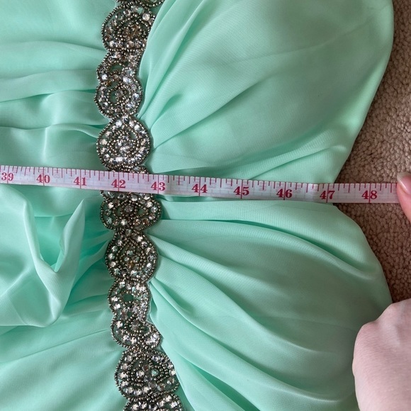 Juno Dress Collection Mint Green High Low Strapless Prom Dress - Picture 8 of 8